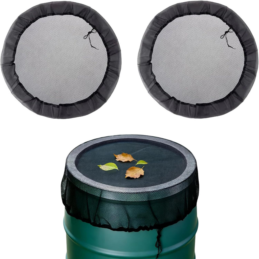2-Pack Mesh Cover For Rain Barrels, 39 Inch Debris Cover With Drawstring, Outdoor Water Collection Bucket Protector Screen, Prevent Fallen Leaves For Garden, Yard, Eaves Downspouts