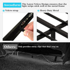Floating Bed Frame Queen Size, Queen Bed Frame With Smart Led Lights, Heavy Duty Modern Metal Platform Bed No Box Spring Needed - Easy Assembly And Noise Free
