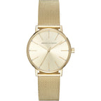 A|X Armani Exchange Three-Hand Stainless Steel Mesh Watches For Women, Women'S Gold Watch