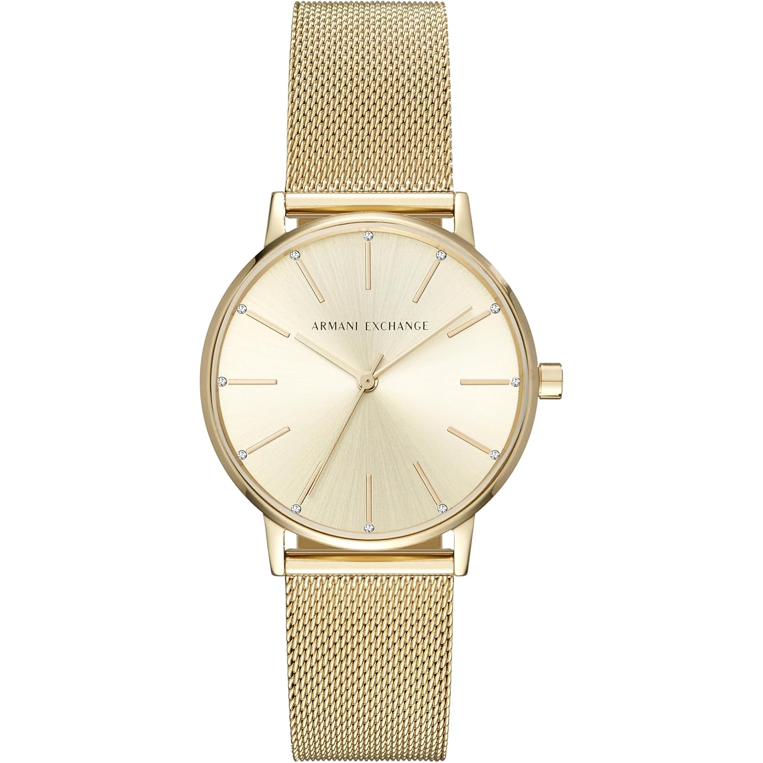 A|X Armani Exchange Three-Hand Stainless Steel Mesh Watches For Women, Women'S Gold Watch