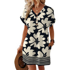 Wiholl Summer Dresses For Women With Sleeves Midi Dress Button Down Beach Vacation Casual Dresses Fashion Clothing