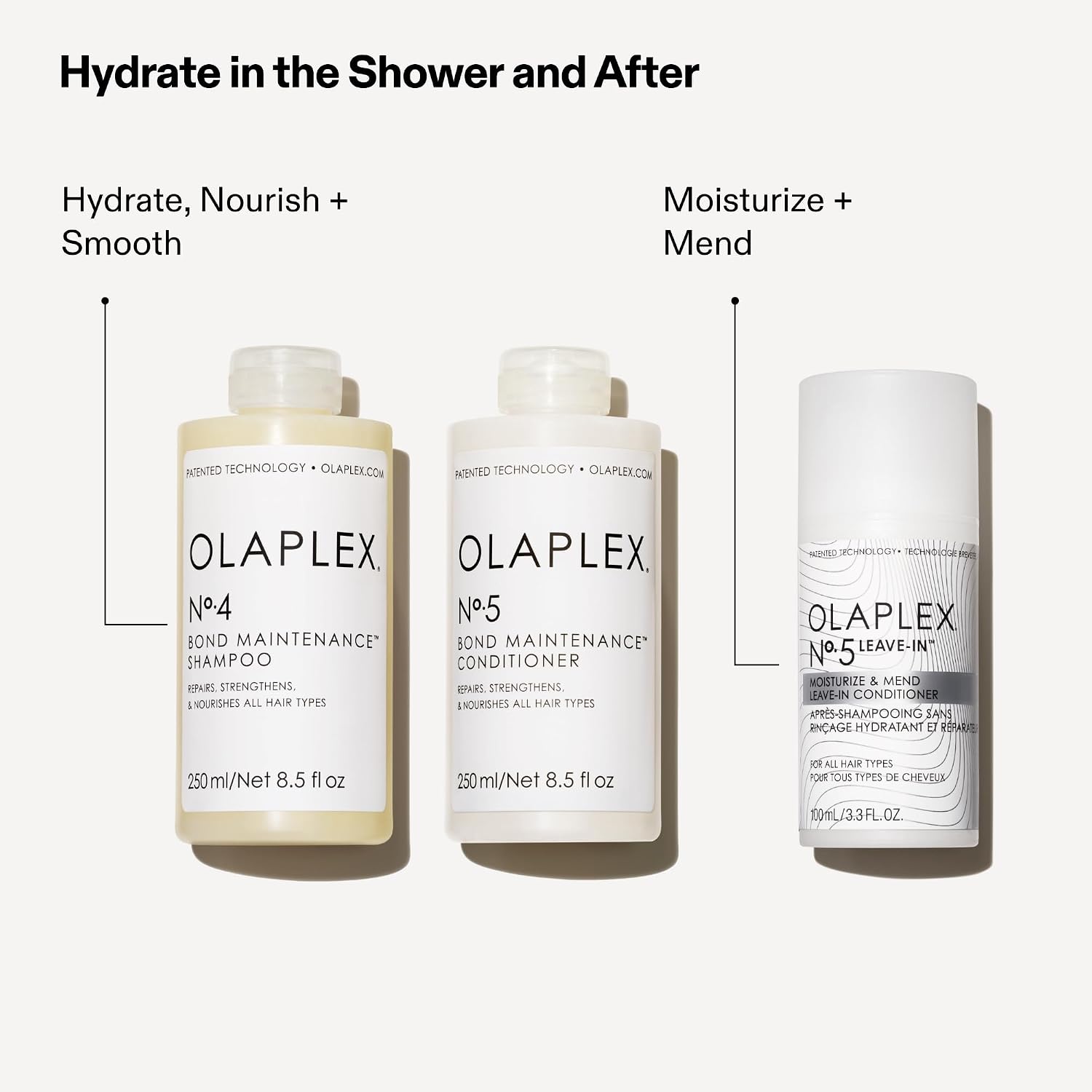 Olaplex Nº.5 Leave-In Conditioner: Moisturizes & Mends Split Ends | Reduces Breakage & Repairs, Protects Damaged Hair | For Coily, Curly, Straight, And Wavy, Stocking Stuffers, 100 Ml / 3.3 Fl. Oz.