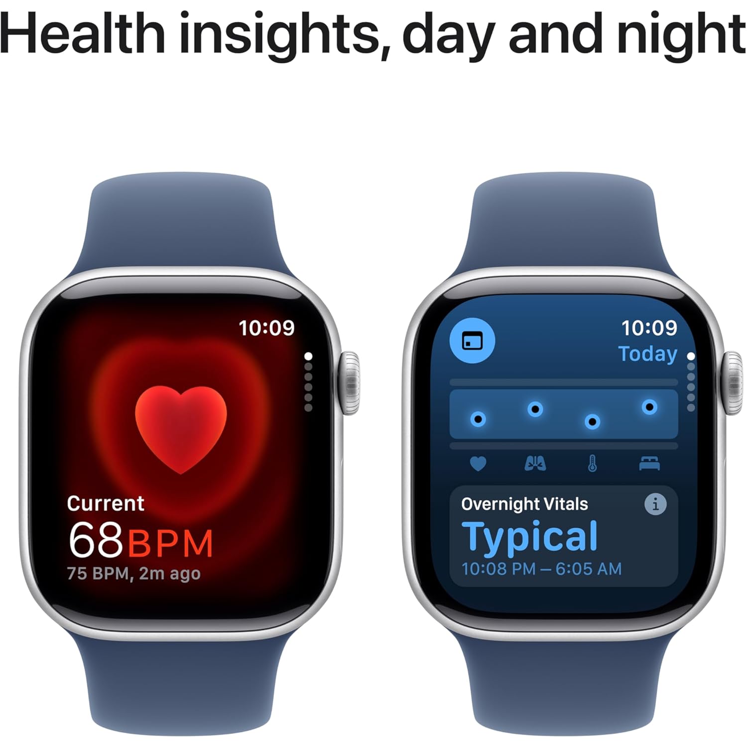 Apple Watch Series 10 [GPS + Cellular, 46mm] - Silver Aluminum Case with Denim Sport Band, M/L (Renewed)