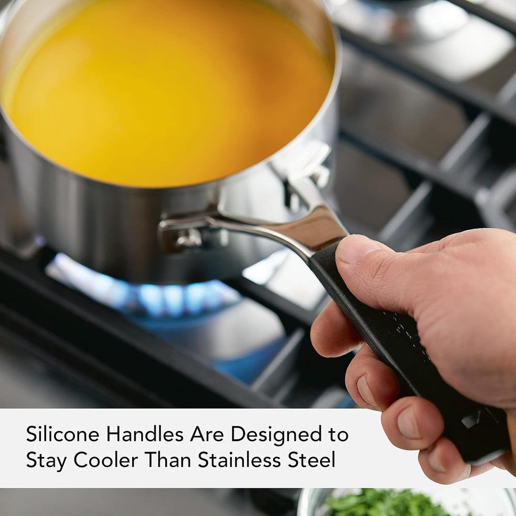 Kitchenaid Stainless Steel Induction Sauce Pan With Pour Spouts, 1-Quart Small Pot, Brushed Stainless Steel