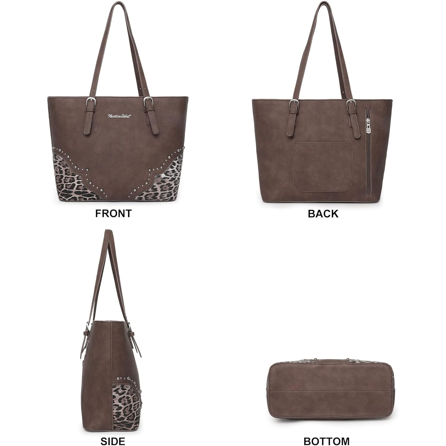 Montana West Purses for Women Tote Bag 3Pcs Set Leopard Print Satchel Handbags
