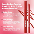 LANGMANNI 12 Colors Sculpting Matte Velvet Lip Liner Set,Smooth Creamy Texture,Waterproof And High Pigmented For Girls Daily Application Lip Makeup