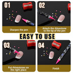 3 Pcs Rhinestone Picker, Self-Adhesive Wax Pencil Diamond Art Pen, Rhinestone Applicator, Gem Picker, Jewel Dotting Tools for Nail Art with Pencil Sharpener