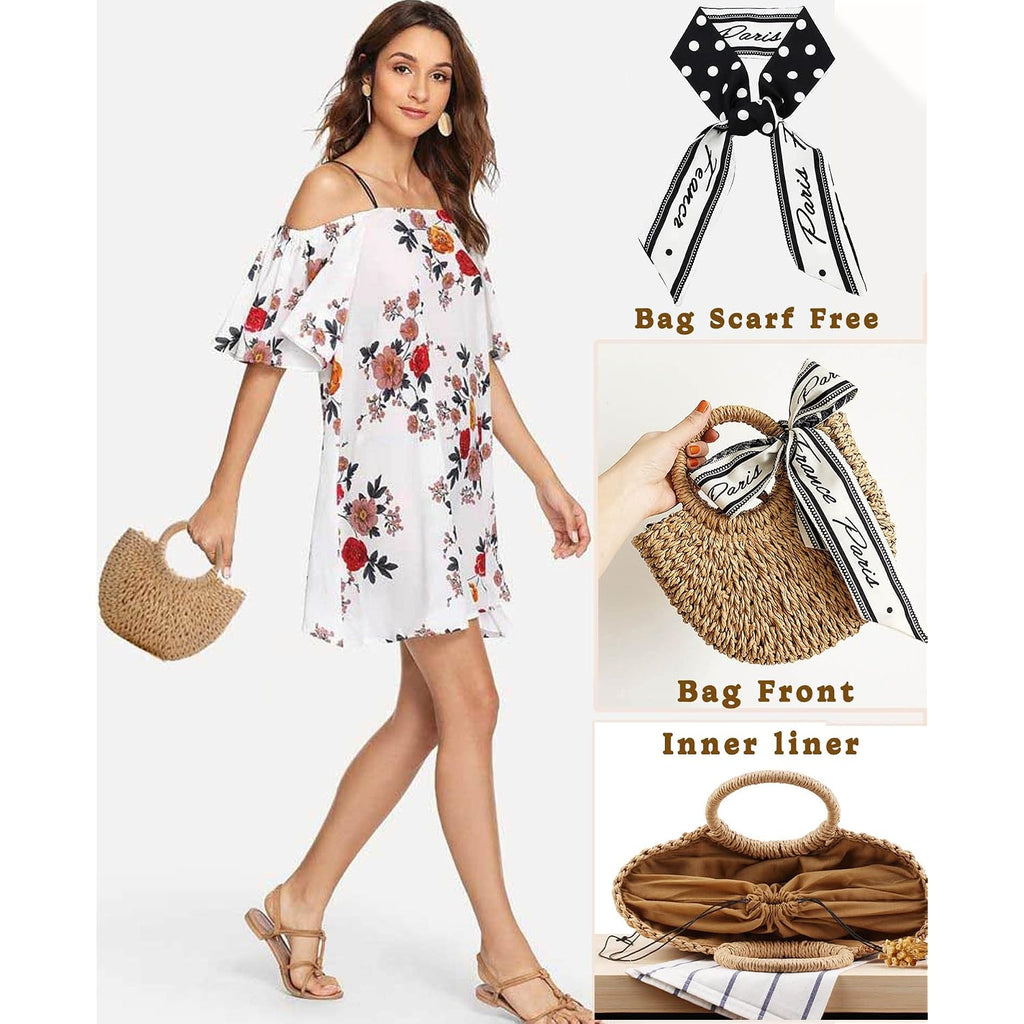 Straw Shoulder Bag For Women Woven Purse Beach Envelope Clutch Straws Wallet | Straw
