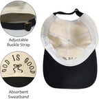 God is Good Christian Bow Hat Women Jesus Faith Religious Hats Embroidered Adjustable Cotton Baseball Cap White Black
