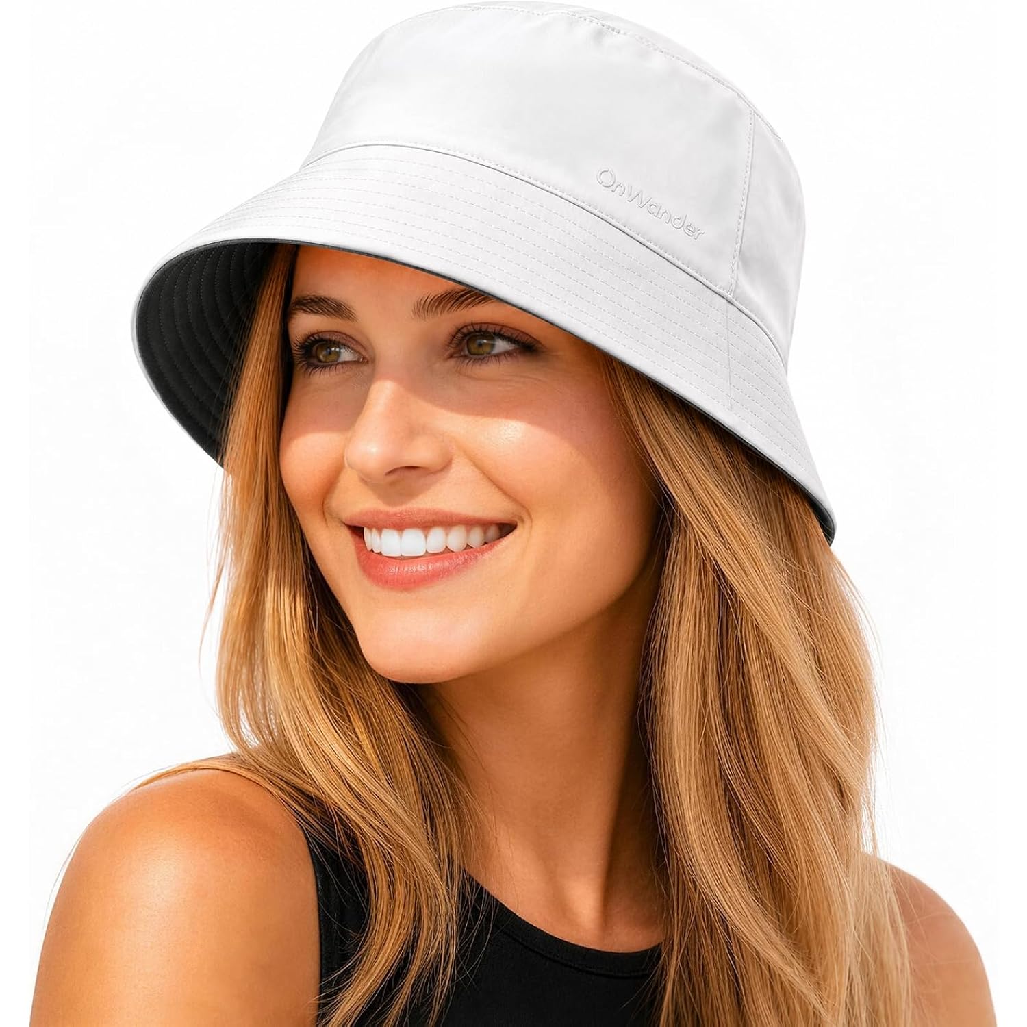 Cooling Bucket Hat for Women Men,Lightweight Wide Brim Sun Hat for Beach,Golf, Fishing,Moisture-Wicking&Foldable White
