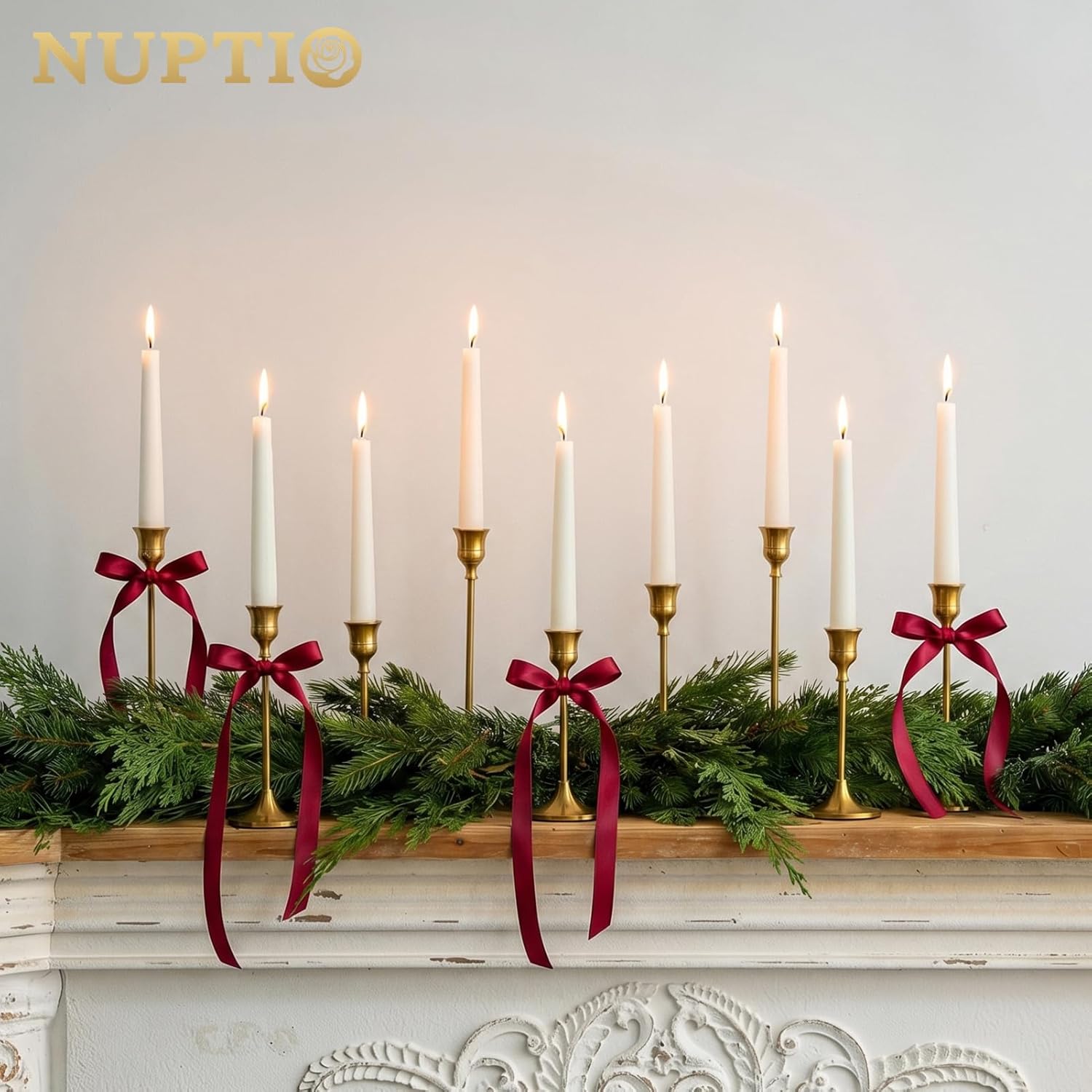 Candlestick Holders Taper Candle Holders, Set of 3 Candle Stick Holders Set, Brass Gold Candlestick Holder Set, Vintage Modern Decorative Centerpiece for Table Mantel Wedding Housewarming Gift