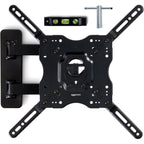 Amazon Basics Full Motion Articulating TV Wall Mount, with Swivel and Tilt, for 26" to 55" TVs and Flat Panels up to 80 Lbs, VESA Compatible, Single Stud, Black