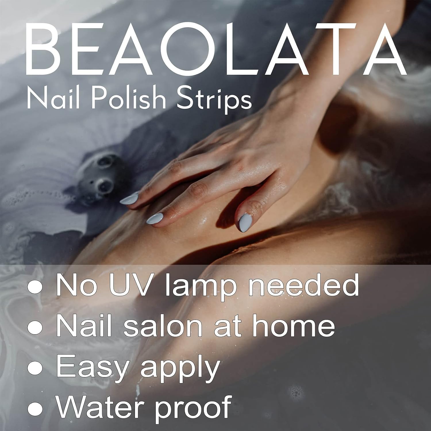 Nail Polish Strips, 32PCS Salon Quality Wraps, Long Lasting Gel Nail Stickers for Women Easy Apply& Remove (Milky Sheer Clear)