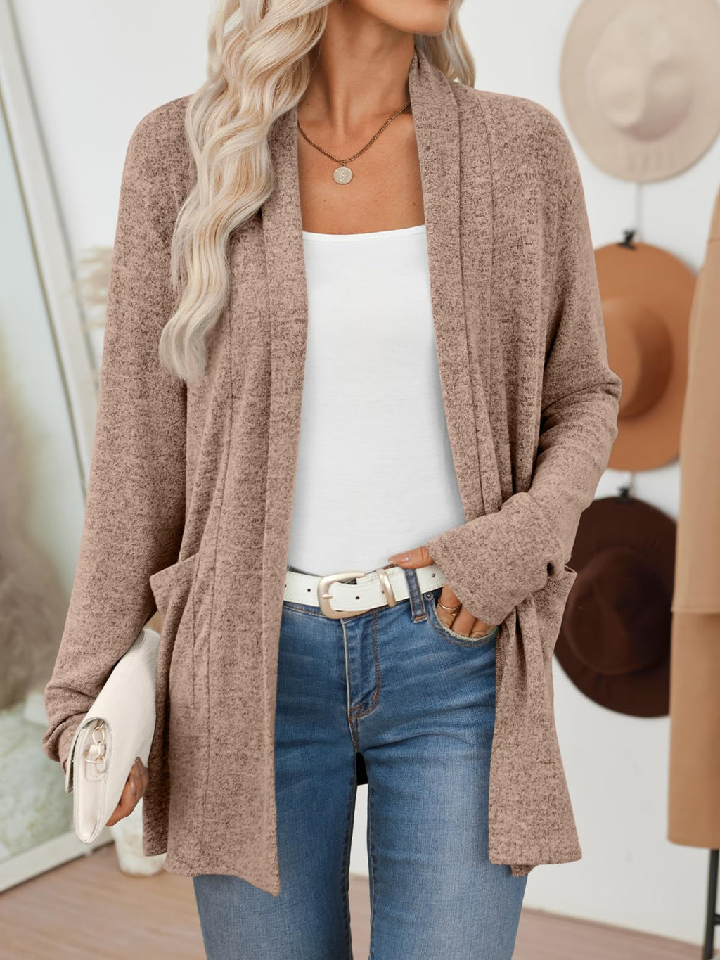 LILLUSORY Cardigan for Women Lightweight Cardigans Fall Fashion Outfits | Open Front Long Cardigan with Pockets, Business Casual Travel Outfits