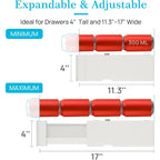Vtopmart Drawer Dividers For Clothes 8 Pack, Adjustable 4" High Expandable From 11.3"-17" Dresser Drawer Organizer, Plastic Drawers Separators For Dresser, Baby Clothes, Kitchen And Office Storage