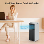 8,000 Btu Portable Air Conditioners, 4-In-1 Ac Unit With Cool, Fan, Dehumidifier & Sleep Mode, Up To 350 Sq.Ft, Quiet Operation, 24H & Remote Control For Bedroom, Living Room, Basement & Workshop