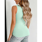 Zeagoo Women'S Double Lined V Neck Tank Tops Summer Slim Fit Basic Sleeveless Shirts Cute Trendy Going Out Tops