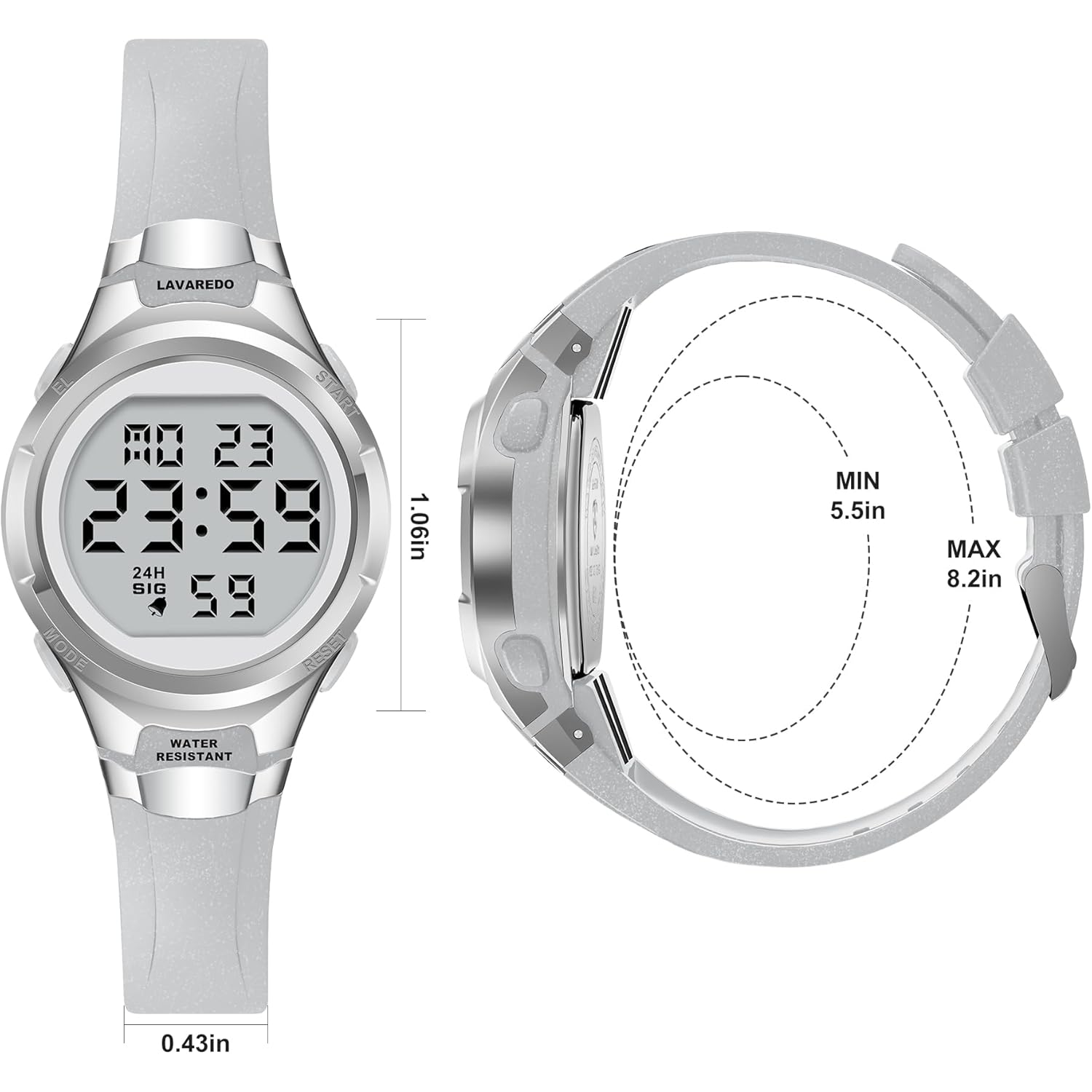 Watches for Women Sport Digital Womens Watch Waterproof with Silicone Strap Alarm/Stopwatch/Chronograph/LED Back Light