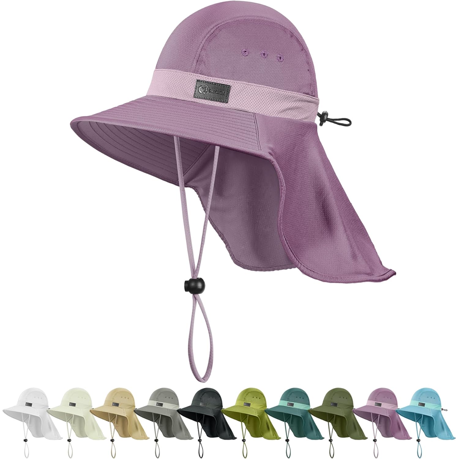 Sukeen Cooling Sun Hat for Men Women UPF50+ Wide Brim Fishing Hat with Neck Flap Adjustable Foldable Bucket Hat for Hiking