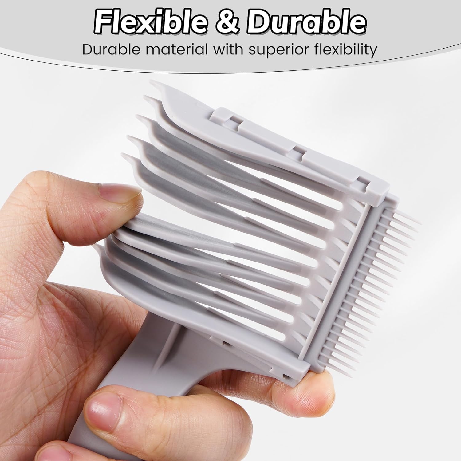 4-in-1 Detachable Fade Comb Set, 4 Different Size Barber Fade Comb, Suitable for Home and Salon Use, Compatible with All Hair Cutting Shears and Barber Tools, Grey