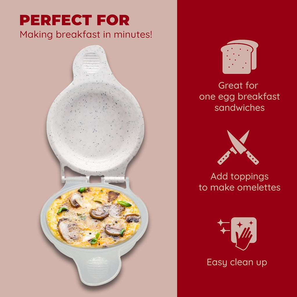Microwave Egg Muffin Pan – Quick 1-Minute Breakfast Sandwich Maker, Non-Stick, Bpa-Free