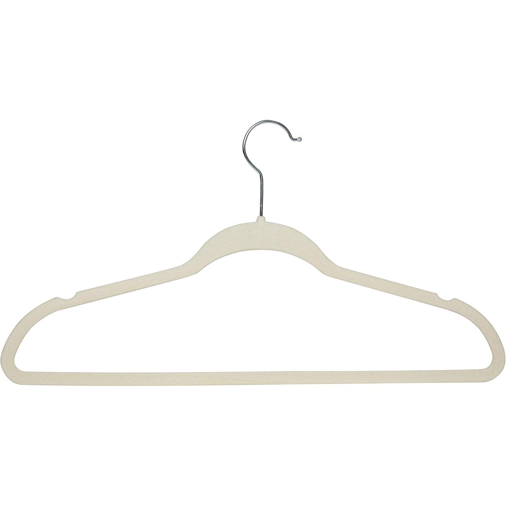 Simplify 10 Super Slim Velvet Huggable Hangers In Ivory