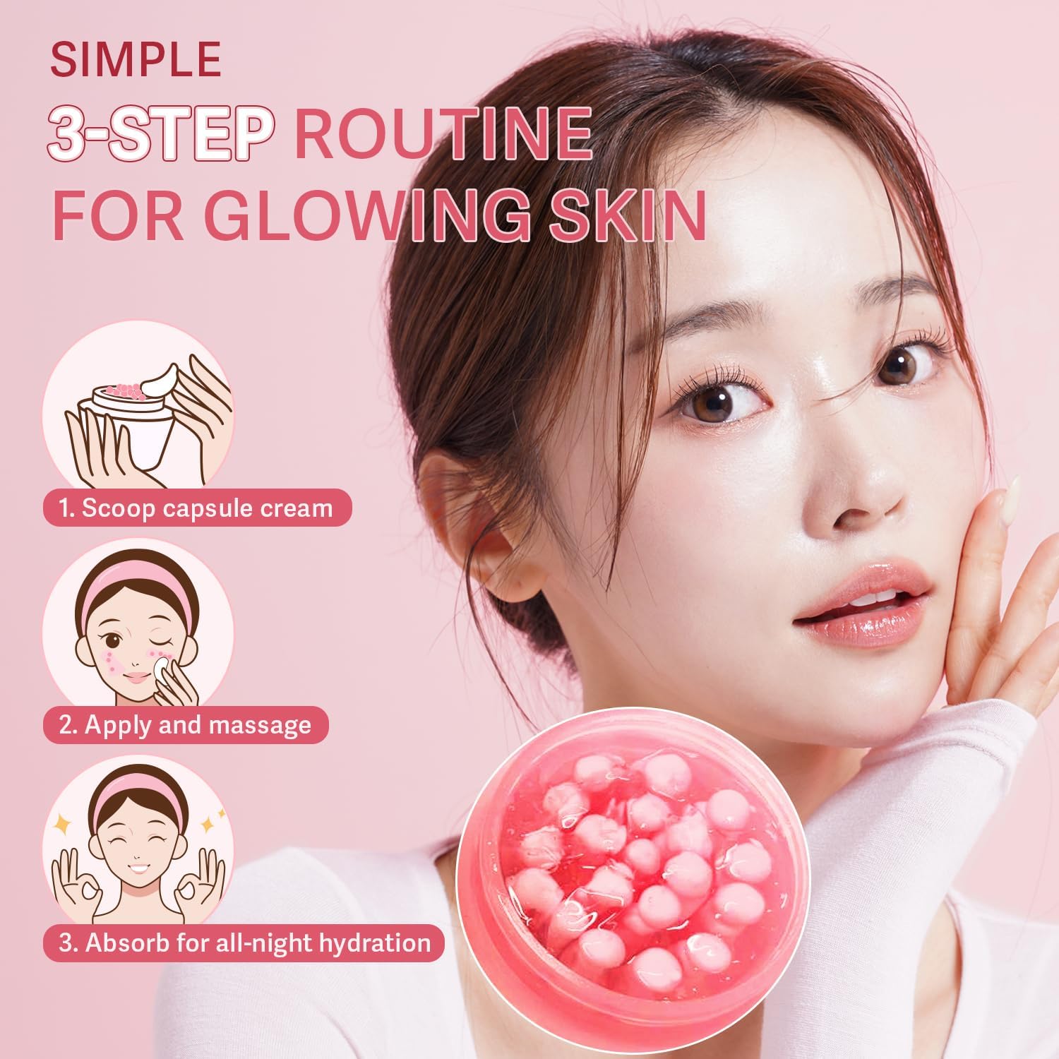 Realori Pdrn Capsule Cream With Vitamin C & Collagen – Korean Boba Moisturizer For Face, Pink Jelly Cream For Deep Hydration, Skin Repair, And Glow – Korean Skincare Gel For All Skin Types