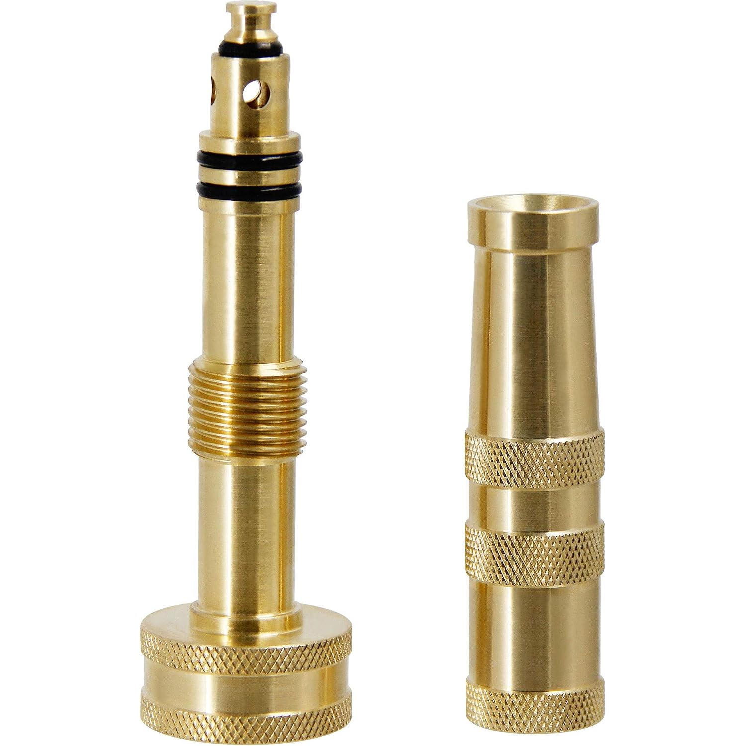 Triumpeek Solid Brass Hose Nozzle, 2 Pack 4" Heavy Duty Brass Garden Hose Nozzle With 10 Rubber Washers