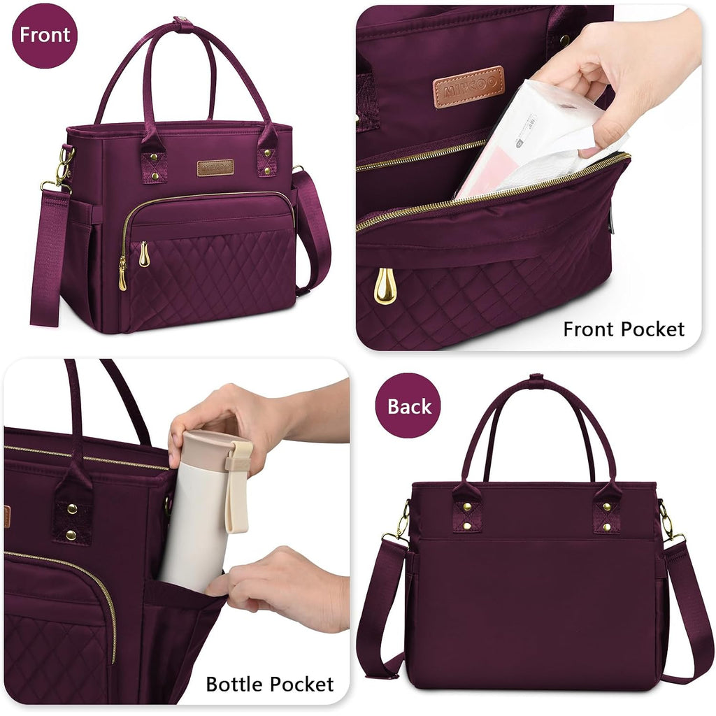 Miycoo Lunch Bag Lunch Box Women - Leakproof Insulated Lunch Cooler Bag For Women - Large Lunch Tote Bags Adults, Purple