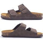 Fitory Mens Sandals, Arch Support Slides With Adjustable Buckle Straps And Cork Footbed Size 7-14.5