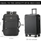 Shrradoo Travel Backpack For Women & Men,Airline Approved Carry On Luggage,Tsa Overnight Bags,40L Personal Item Travel Bag Fits 17" Laptop,Carry On Bag With Storage Bag Cosmetic Bag Set 3Pcs (Black)