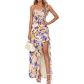 Btfbm Off The Shoulder Dresses For Women Summer 2026 Strapless Ruffle Slit Formal Wedding Guest Dress Cocktail Party