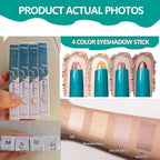 4 Color Eyeshadow Stick Set Eye Shadow Brightener Stick Cream Shimmer Glitter Smooth Eyeshadow Primer Pencil Waterproof Long Lasting Highlighter Eye Makeup Eye Shadow 4Pcs