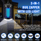 Endbug Bug Zapper, Bug Zapper Outdoor Indoor With Led Light, Electric Mosquito Zapper Fly Zapper, Waterproof Mosquito Killer Insect Zapper Fly Trap For Outside Patio Garden Backyard Home, Plug In