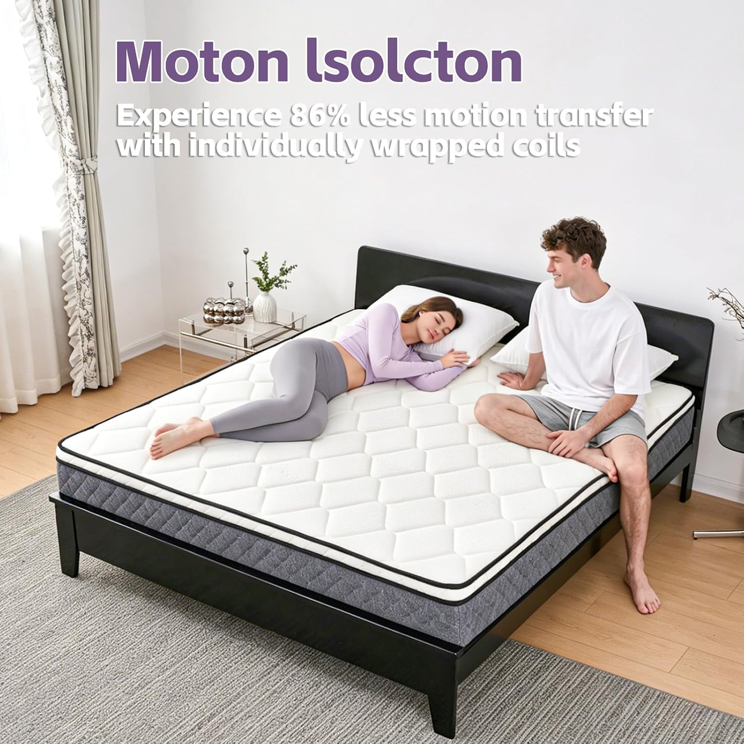 Queen Mattress, 12 Inch Cooling Hybrid Queen Mattress In A Box, Medium Firm With Gel Memory Foam & Individual Pocket Springs, Motion Isolation, Pressure Relief, Certipur-Us