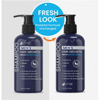 Uttse Biotin Hair Growth Shampoo For Men: Natural Thickening Shampoo With Tea Tree Oil Ginseng Mint For Hair Loss And Thinning Hair - 10.1 Fl.Oz, Dark Blue