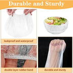200 Pcs Bowl Covers for Bread Proofing, Plastic Shower Caps for Sourdough Bread, Food Covers Stretch Reusable Elastic, Keep Food Fresh and Dust Away