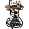 X-Cosrack Wine Racks Countertop, Small Wine Rack With Wine Glass Holder, Mini Countertop Wine Rack With Tabletop Wine Storage Cabinet Shelf For Kitchen Pantry Home Bar