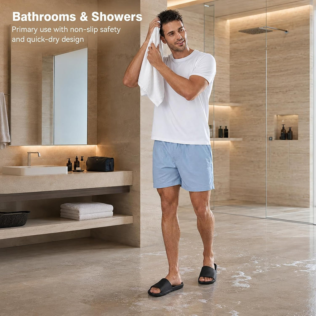Shower Shoes For Men Women With Arch Support Non Slip Quick Drying Slides College Dorm Bathroom Sandals Pool Slides Lightweight Beach Sandals
