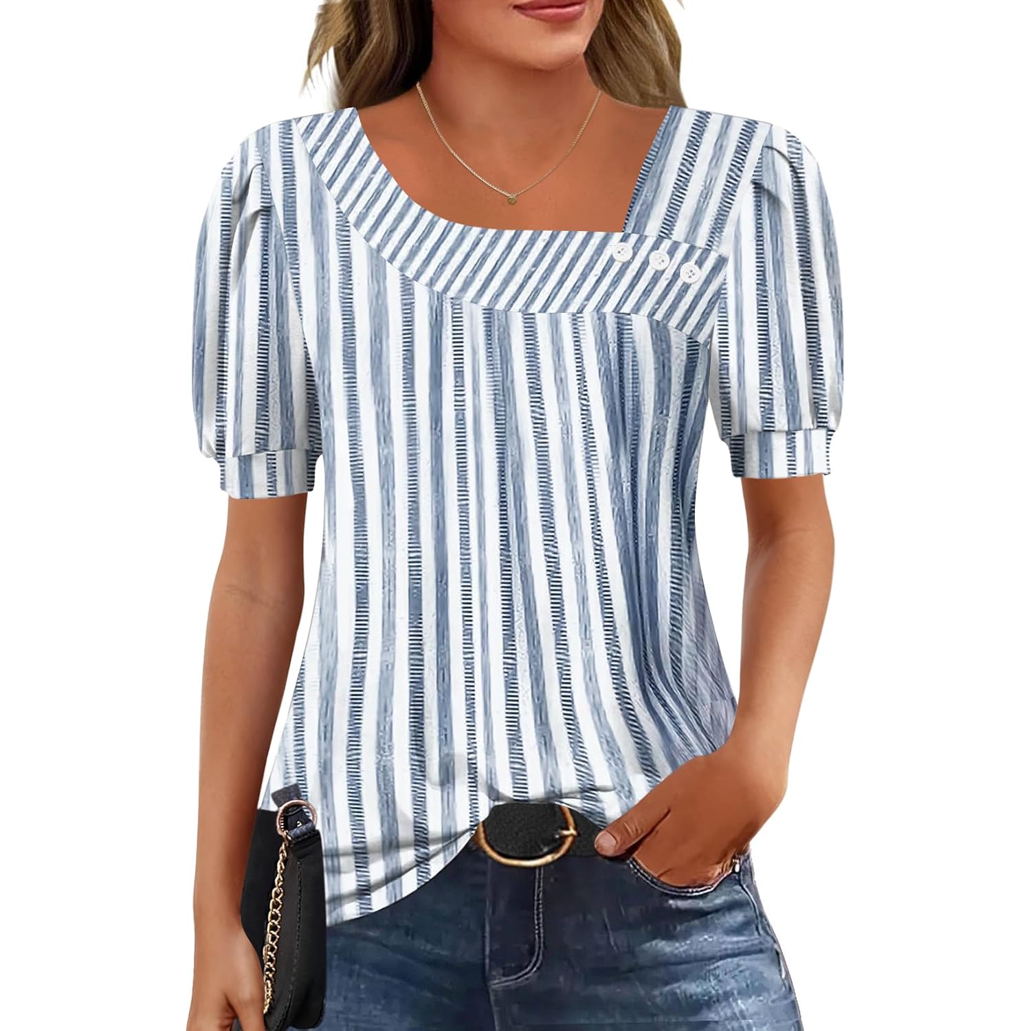 Lomon Womens Short Sleeve T Shirts Asymmetrical Neck Tops Business Blouses For Women Fashion 2026