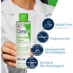 Cerave Hydrating Toner For Face Non-Alcoholic With Hyaluronic Acid, Niacinamide, And Ceramides For Sensitive Dry Skin, Fragrance-Free Non Comedogenic, Full Size, 6.8 Fl Oz