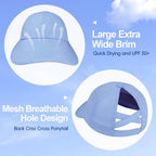 Large Wide Brim Criss Cross Ponytail Baseball Sun Hats For Women Mesh Quick Dry Outdoor Sports Travel Beach Cap