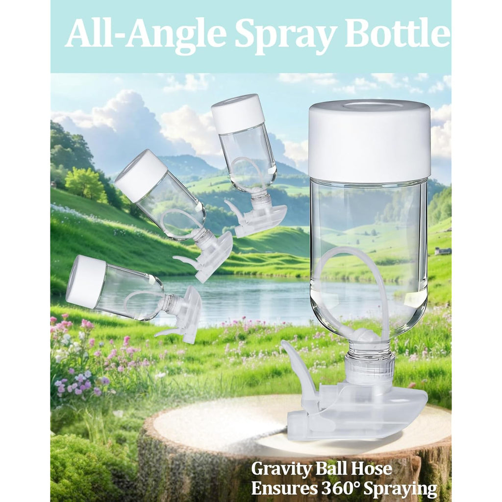 2 Pack 360° Glass Spray Bottles With Silicone Sleeve, 16 Oz Empty Refillable Containers With Adjustable Spray Nozzles, Spray Bottles For Hair, Cleaning Solutions And Plants White