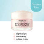 L'Oreal Paris Dermo-Expertise Eye Defense Eye Cream With Caffeine And Hyaluronic Acid 0.5 Oz