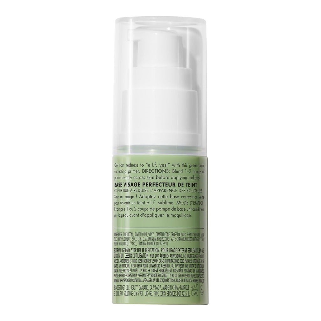e.l.f. Tone Adjusting Face Primer, Makeup Primer For Neutralizing Uneven Skin Tones & Redness, Grips Makeup To Last, Vegan & Cruelty-free, Small