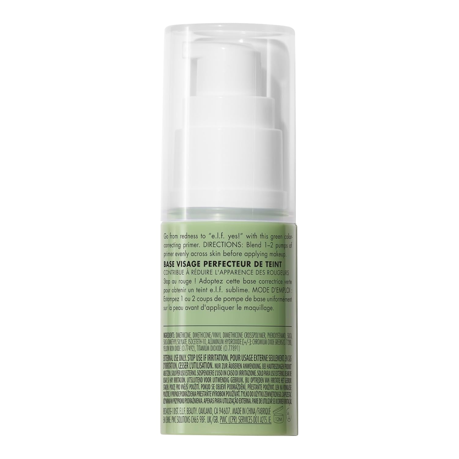 e.l.f. Tone Adjusting Face Primer, Makeup Primer For Neutralizing Uneven Skin Tones & Redness, Grips Makeup To Last, Vegan & Cruelty-free, Small