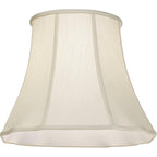 Set Of 2 Bell Lamp Shades Cream Curve Cut Corner Large 11" Top X 18" Bottom X 15" High Spider With Replacement Harp And Finial Fitting - Imperial Shade