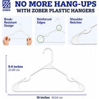 Clothes Hangers - White, Plastic Hangers 50 Pack For Shirts, Dresses, And Pants - Durable, Flexible Plastic Clothing Hangers