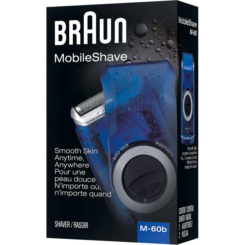 Braun Electric Razor for Men, M60b Mobile Electric Foil Shaver, Washable