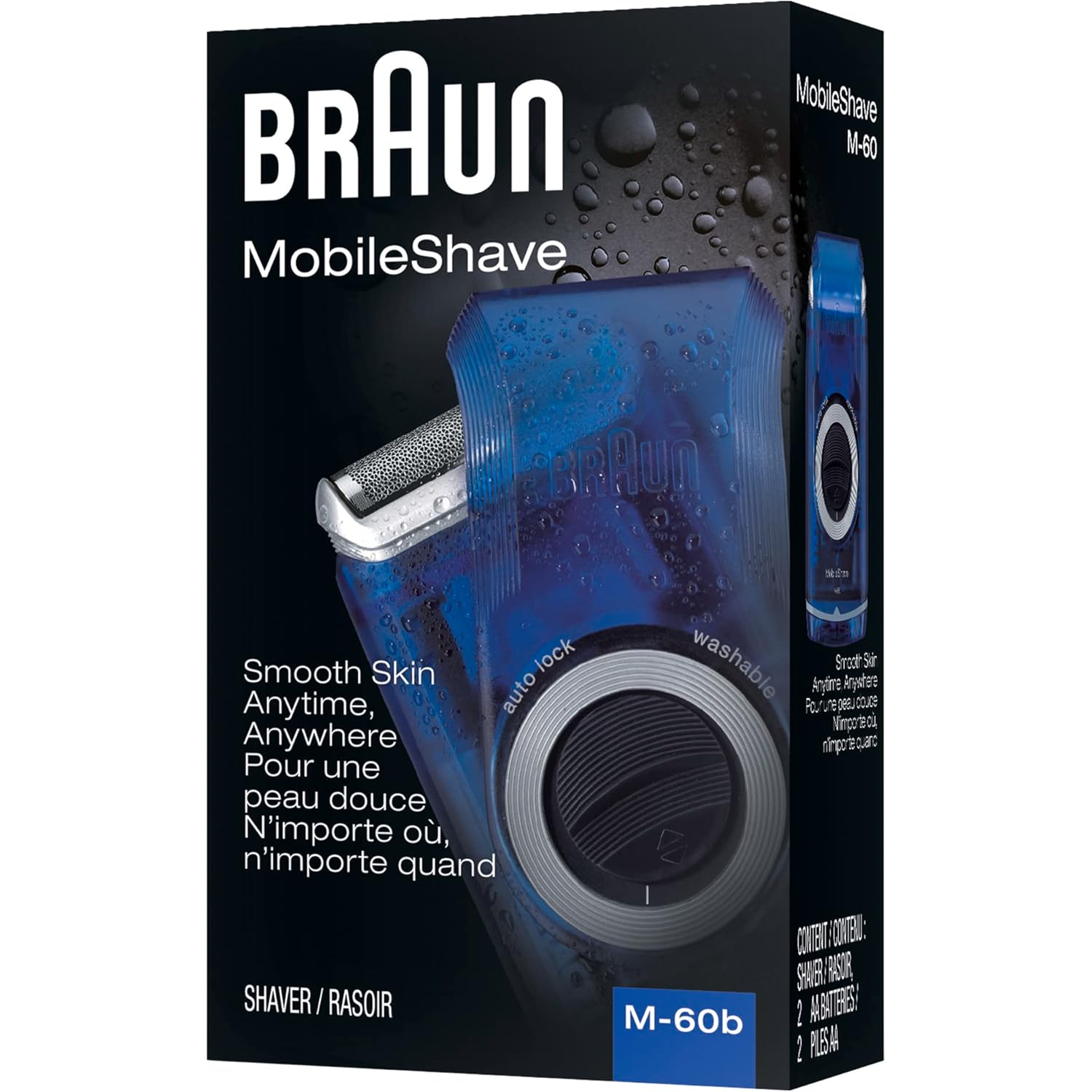 Braun Electric Razor for Men, M60b Mobile Electric Foil Shaver, Washable